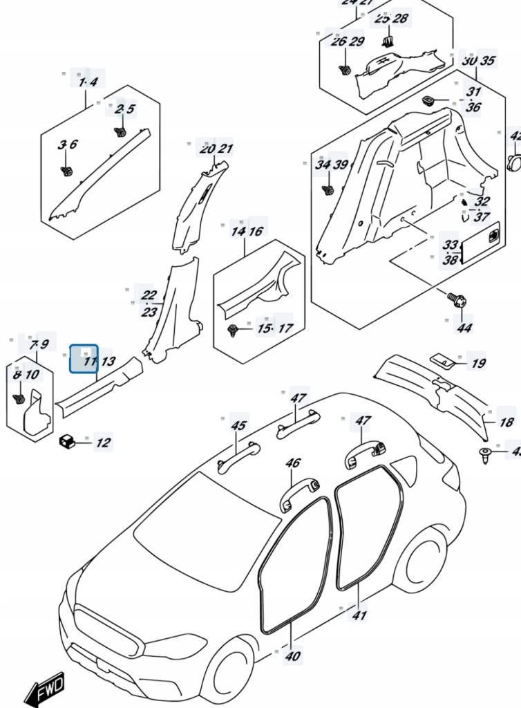 фото №10, Suzuki sx4 s-cross 18r 1.4t lift защита обшивка порог правый перед