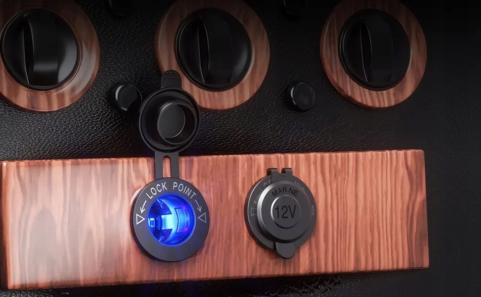 фото №10, Роз'єм прикурювача панель do надбудова wodoodporne 12v 24v 10a led