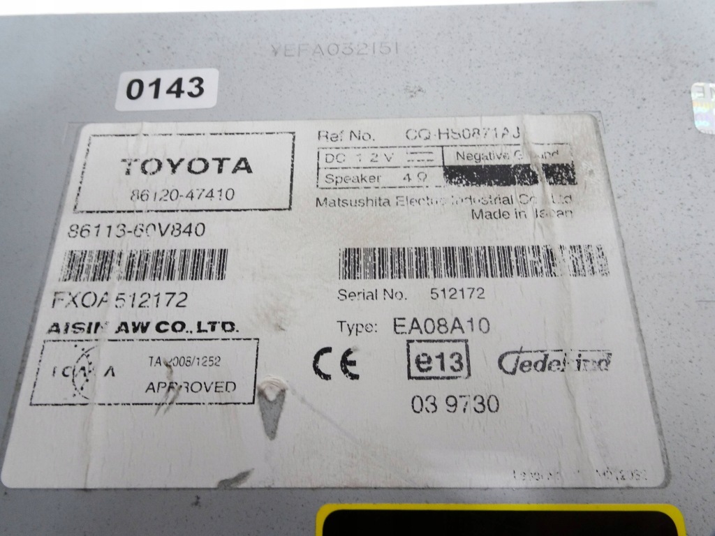 Toyota prius 3 xw30 - радіо навігація 86120-47410 Недорого