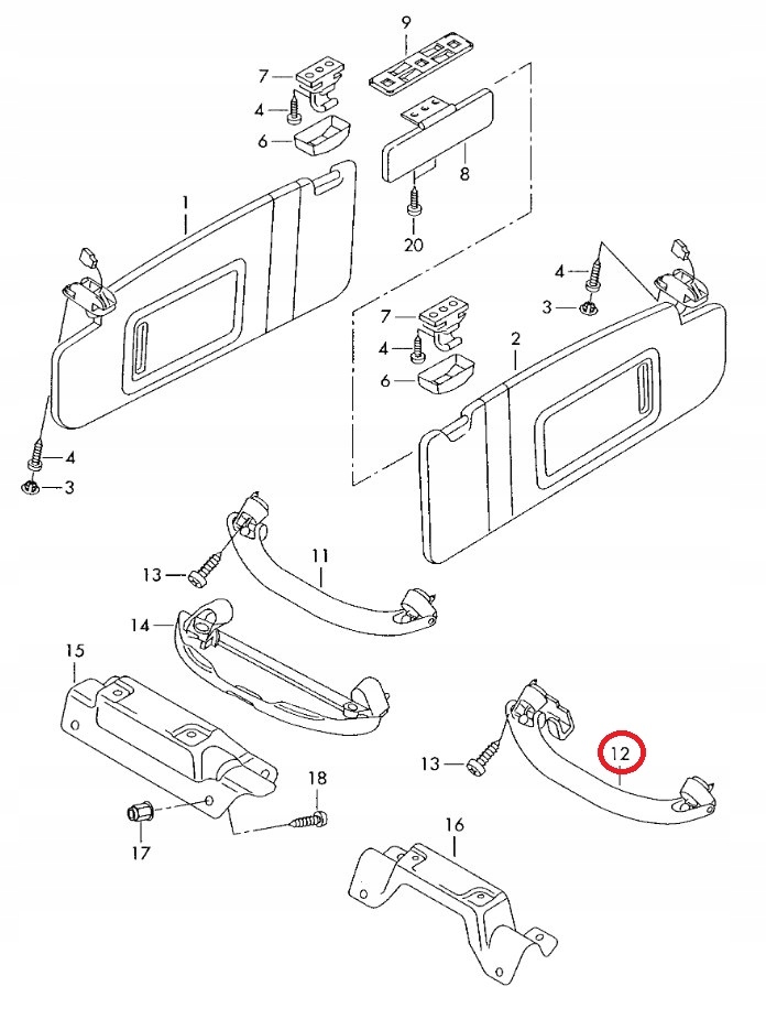 фото №4, Кронштейн ручка стельовий задня 3b0857608 passat b5