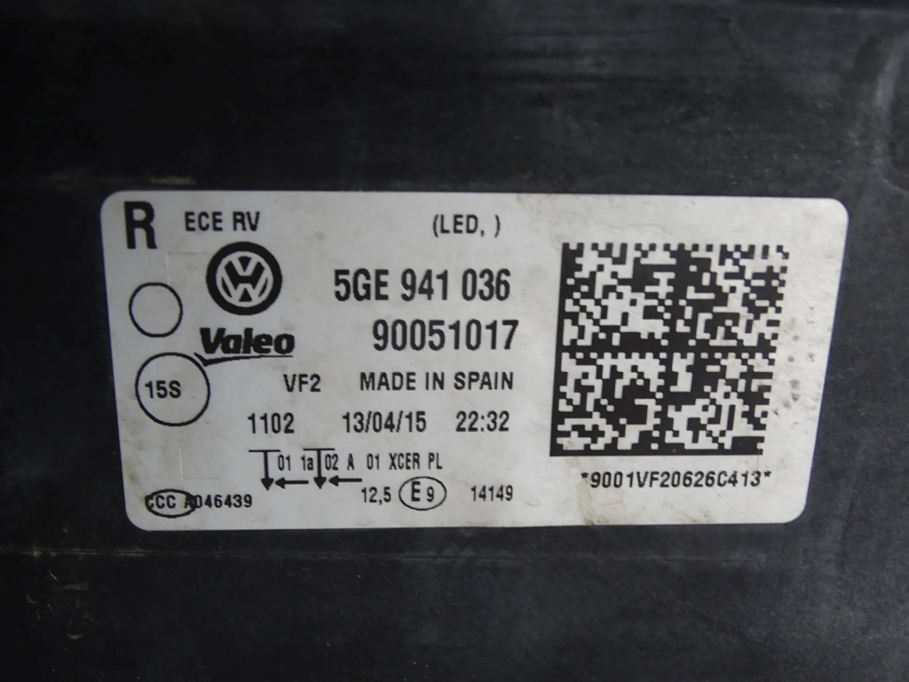 фото №7, Лампа перед правая vw golf vii gte 5ge 5ge941036