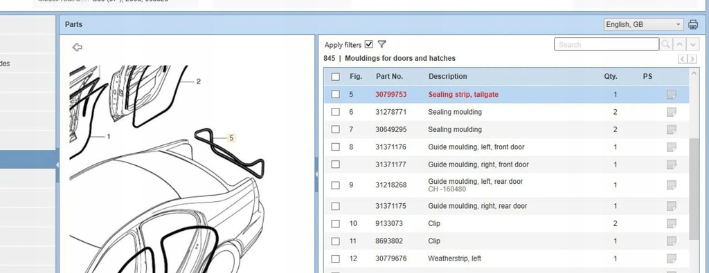 фото №5, Volvo s80 2008 уплотнители
