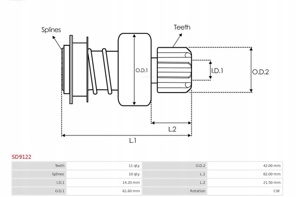 фото №4, Сцепление односторонний, стартер as-pl sd9122