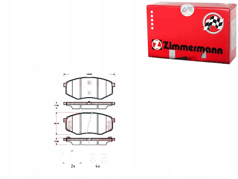 фото №1, Zimmermann гальмівні колодки гальмівні hyundai ix20 10- перед