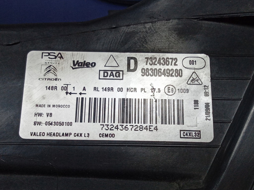 фото №5, Citroen c4 iii 20- фара правий led vision eu 9830649280
