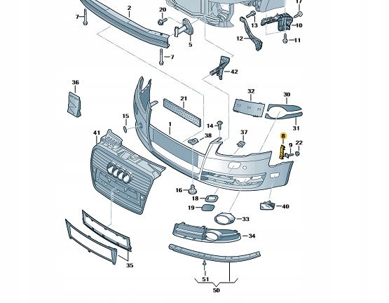 Новый aso направляющая кронштейн бампера audi a4 b7 левая Цена