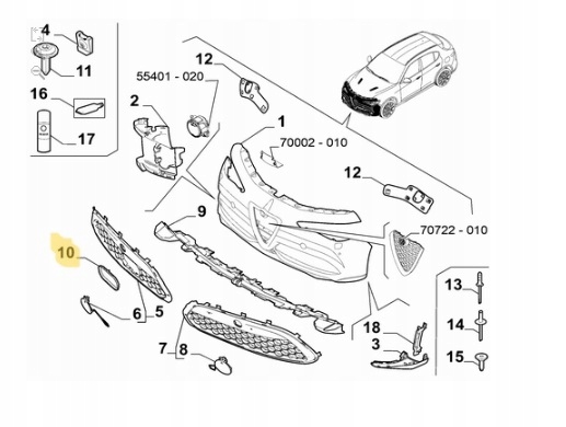 фото №2, Оригінальний номер заглушка кришка радара решітка радіатора решітка радіатора alfa romeo stelvio оригінал