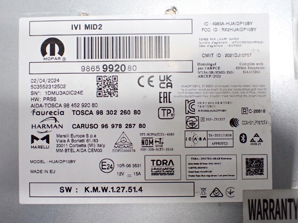 Навигация navi радио заводская оригинал 9865992080 fiat scudo 3 24r Оригинал