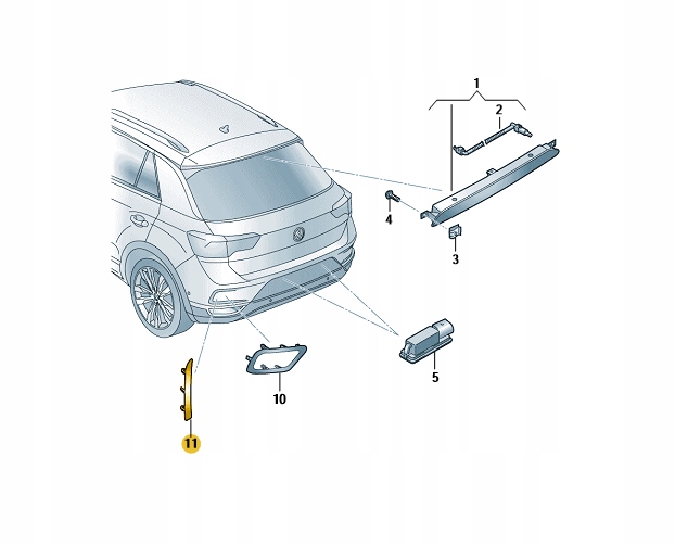 фото №2, Отражатель отражающий свет vw t-roc левая