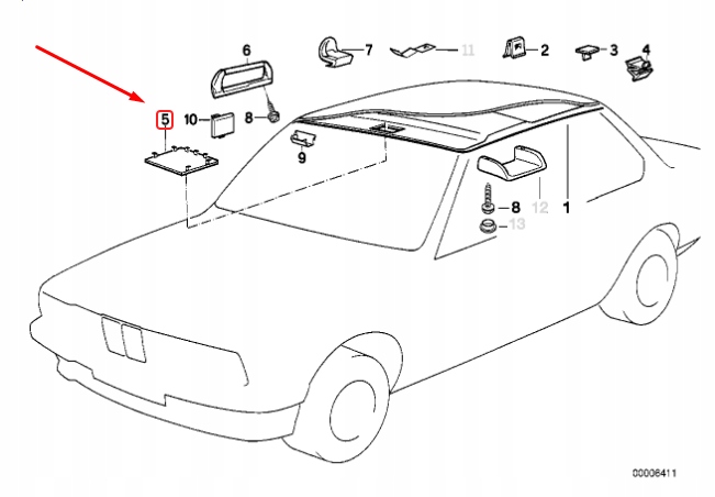 Bmw 5 e34 передняя бежевая защита крыша 1973472 51441973472 оригинальная Недорого