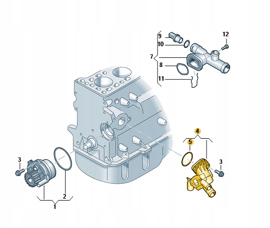 фото №1, Термостат wody vw transporter t5 t6 2,0tdi