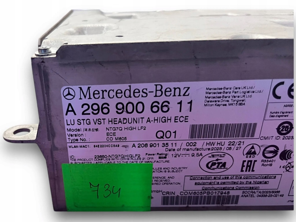 Mercedes eqs x296 радио navi 2969006611 #734 m Доставка