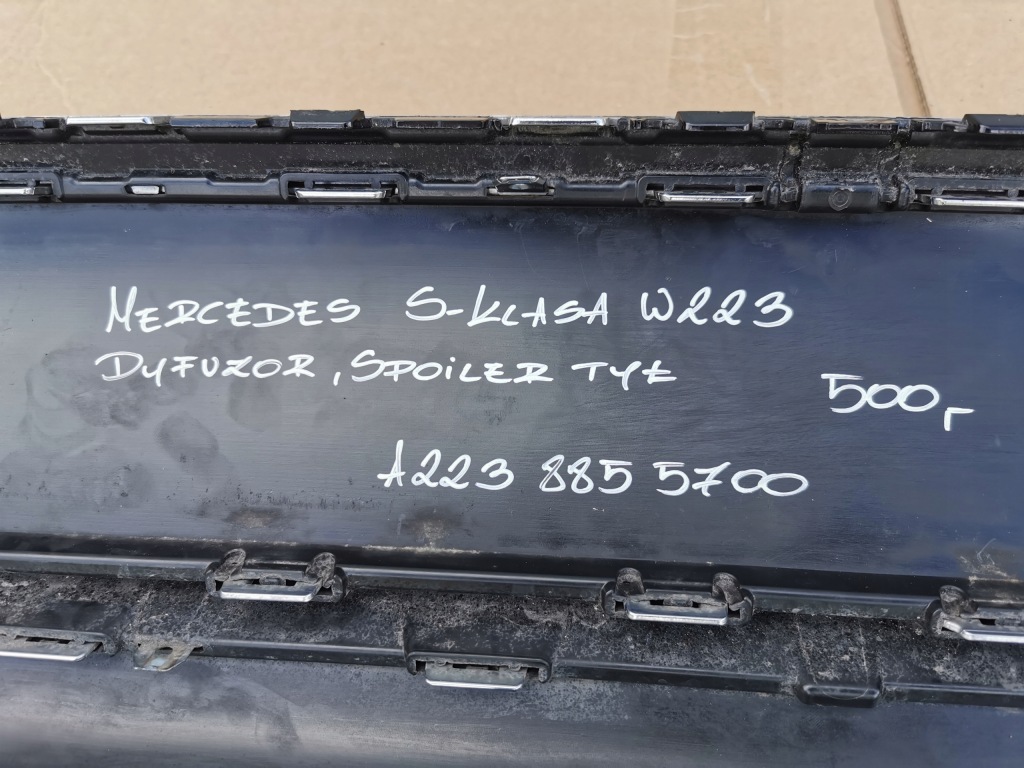 фото №9, Mercedes s klasa w223 дифузор спойлер бампера задня заднього a2238855700