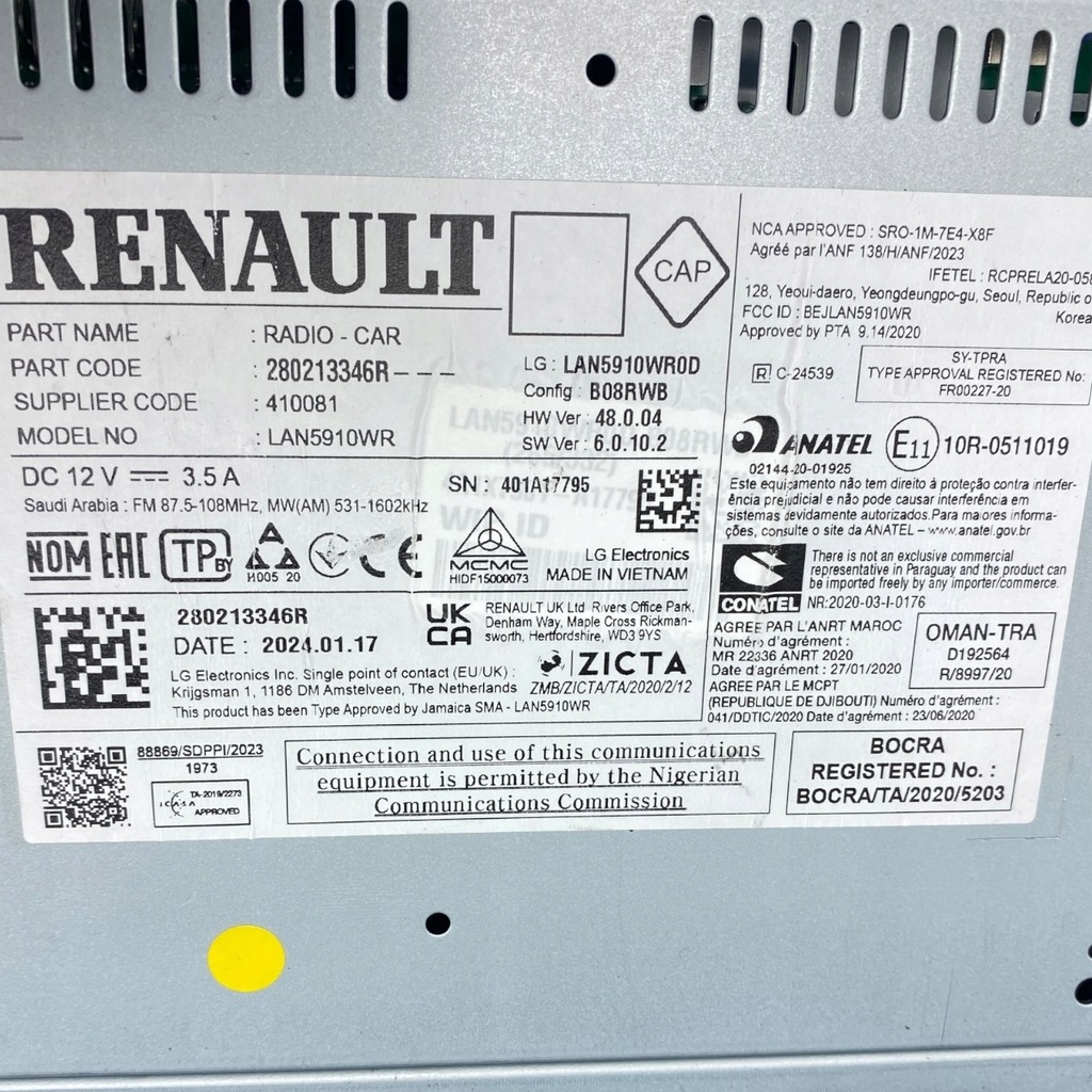 фото №11, Радио мультимедийный dacia jogger sandero iii logan iii 280213346r