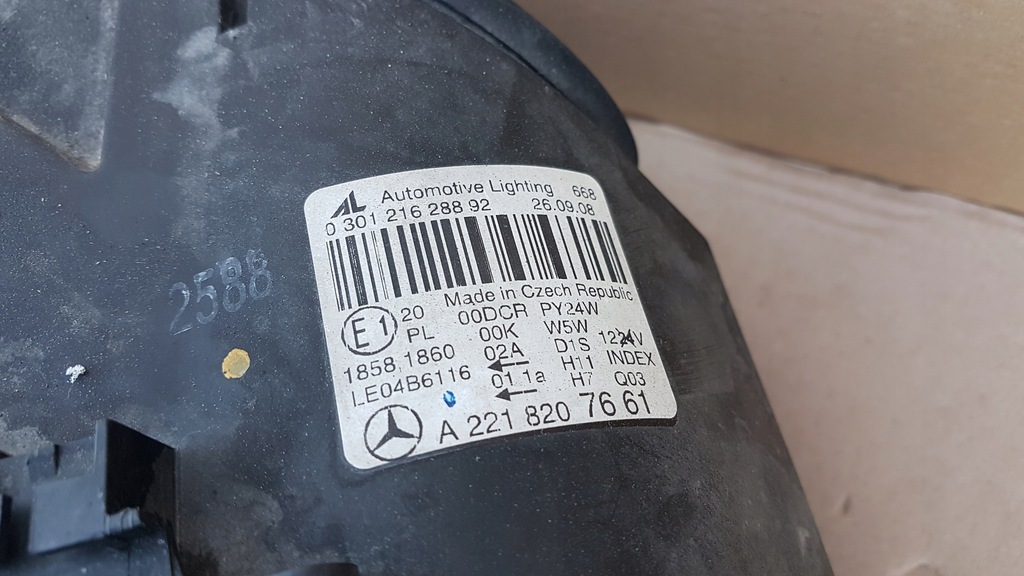 фото №9, Лампа перед права mercedes s w221 bi ксенон ніч vision