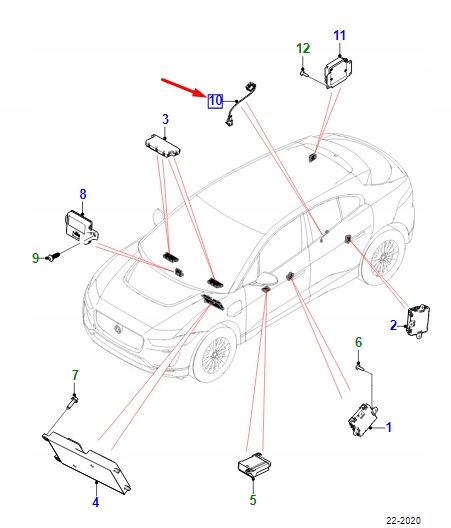 фото №1, Jaguar i-pace x590 правый rear door exit detect. управление unit t4k1355