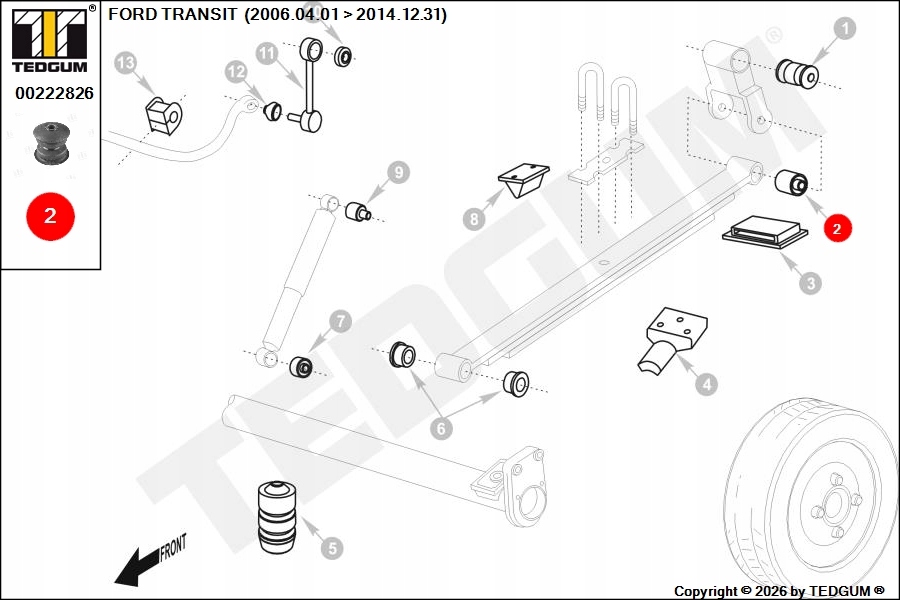 Втулка рессора заднего задняя к рессора ford transit Доставка