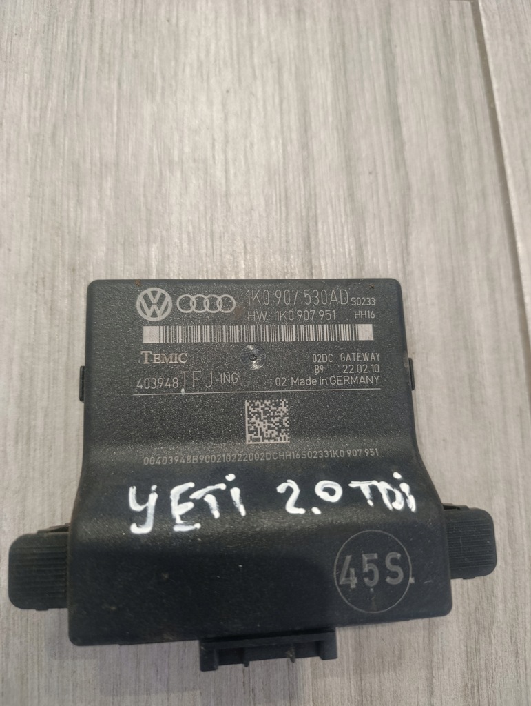 фото №1, #1k0907530ad# модуль шлюз skoda yeti 2.0 tdi