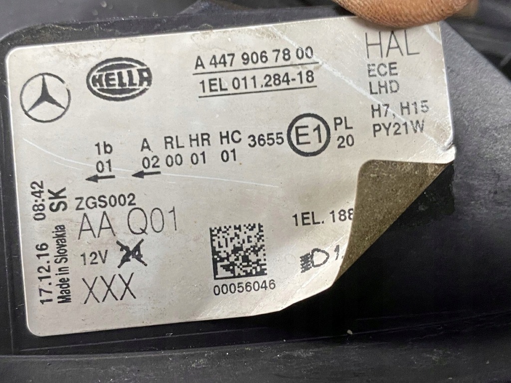 фото №10, Mercedes vito w447 лампа права перед передня a4479067800