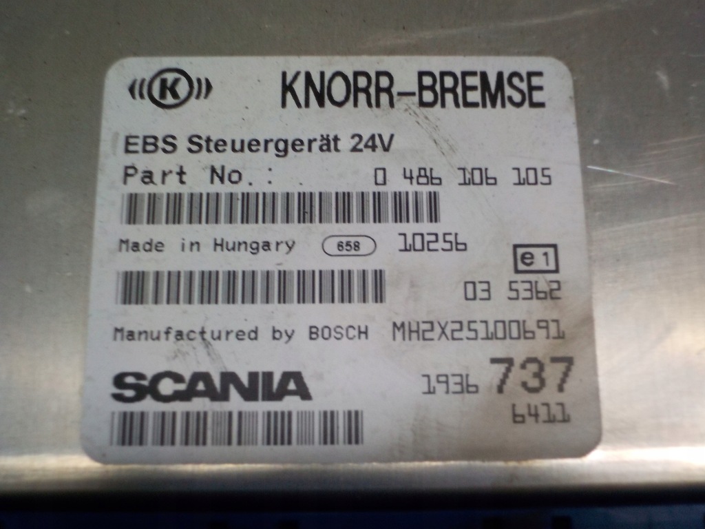 фото №2, Scania r блок управления ebs 0486106105