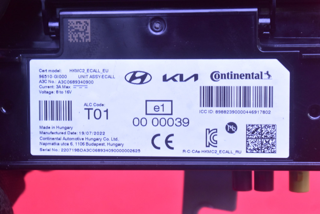 фото №7, Блок керування модуль ecall з'єднання сигналізації 96510-gi000 hyundai ioniq 5 v