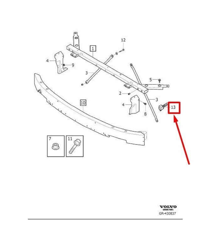фото №9, Перед правая amortyzująca zatrzymać volvo xc60 оригинальный 32219161