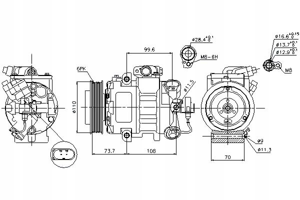 фото №1, Компрессор компрессор кондиционера nissens +gratisy