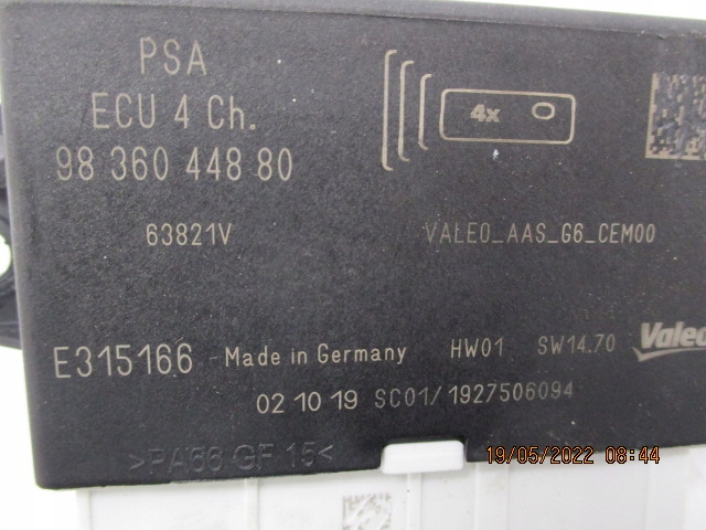 фото №4, Berlingo iv partner модуль блок управления pdc 9836044880