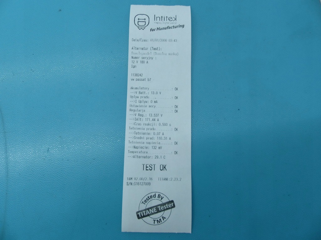 фото №6, Test генератор vw passat b7 03l903023b 2.0 tdi