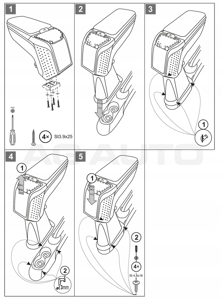 фото №7, Подлокотник с адаптер do fiat 500, 2008-2015, arm2-black