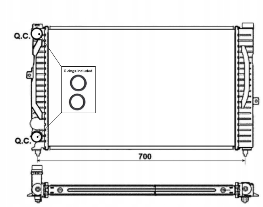 фото №16, Радиатор wody vw passat 00- nrf 58259 радиатор, система охлаждение двигателя