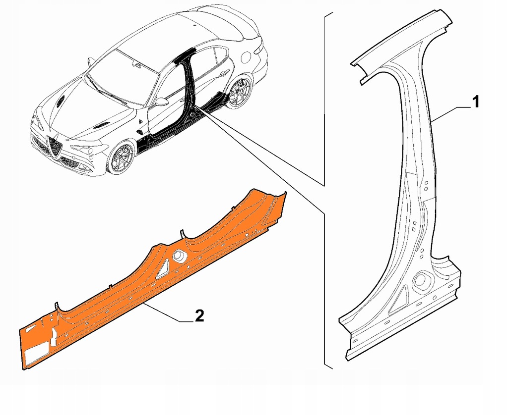 фото №1, Поріг лівий alfa romeo giulia новий оригінальний