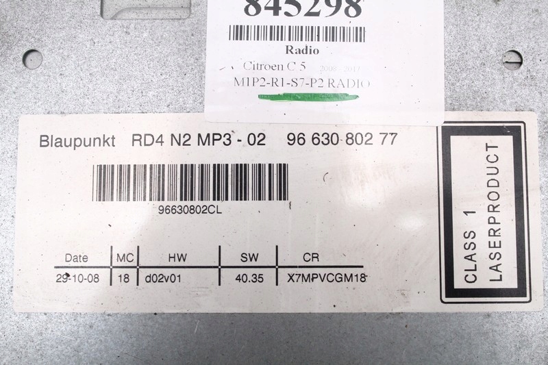 фото №5, Радио радиопроигрыватель cd mp3 9663080277 citroen c5 ii x7 iii 08-17