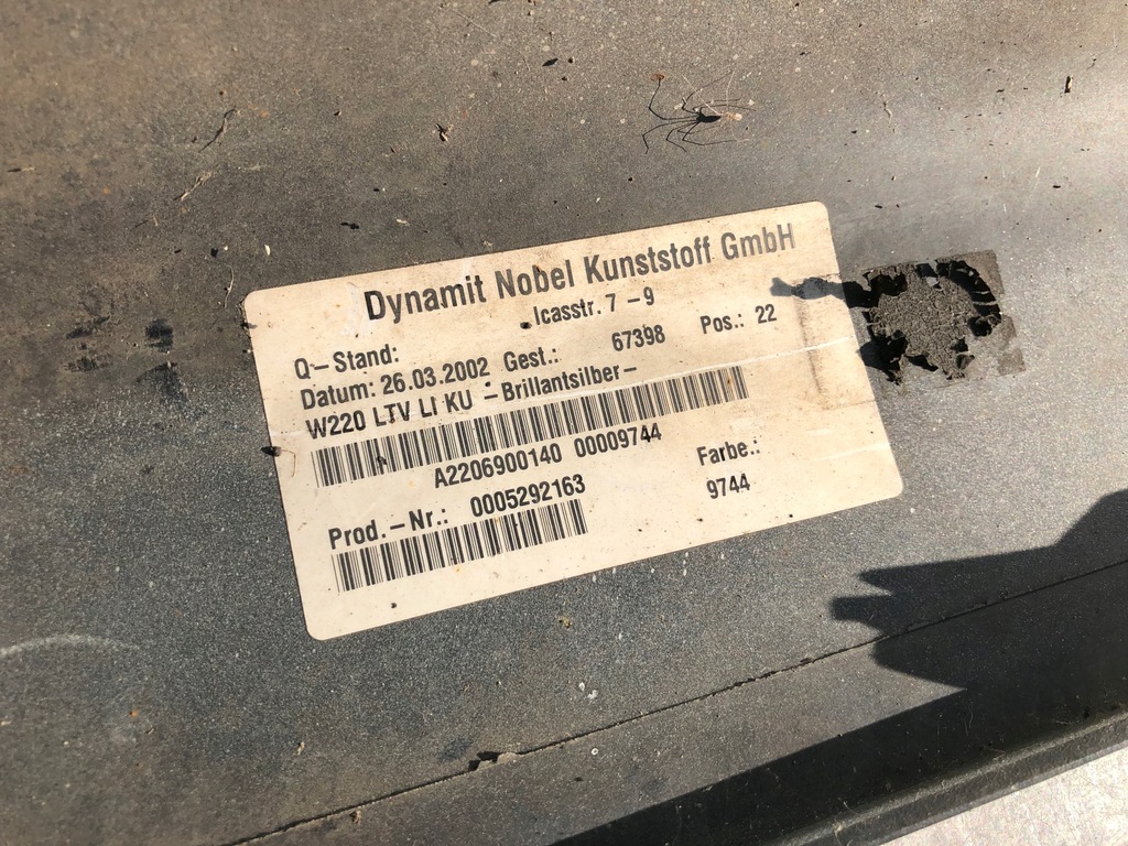 фото №7, Mercedes w220 левая молдинг порог накладка 744