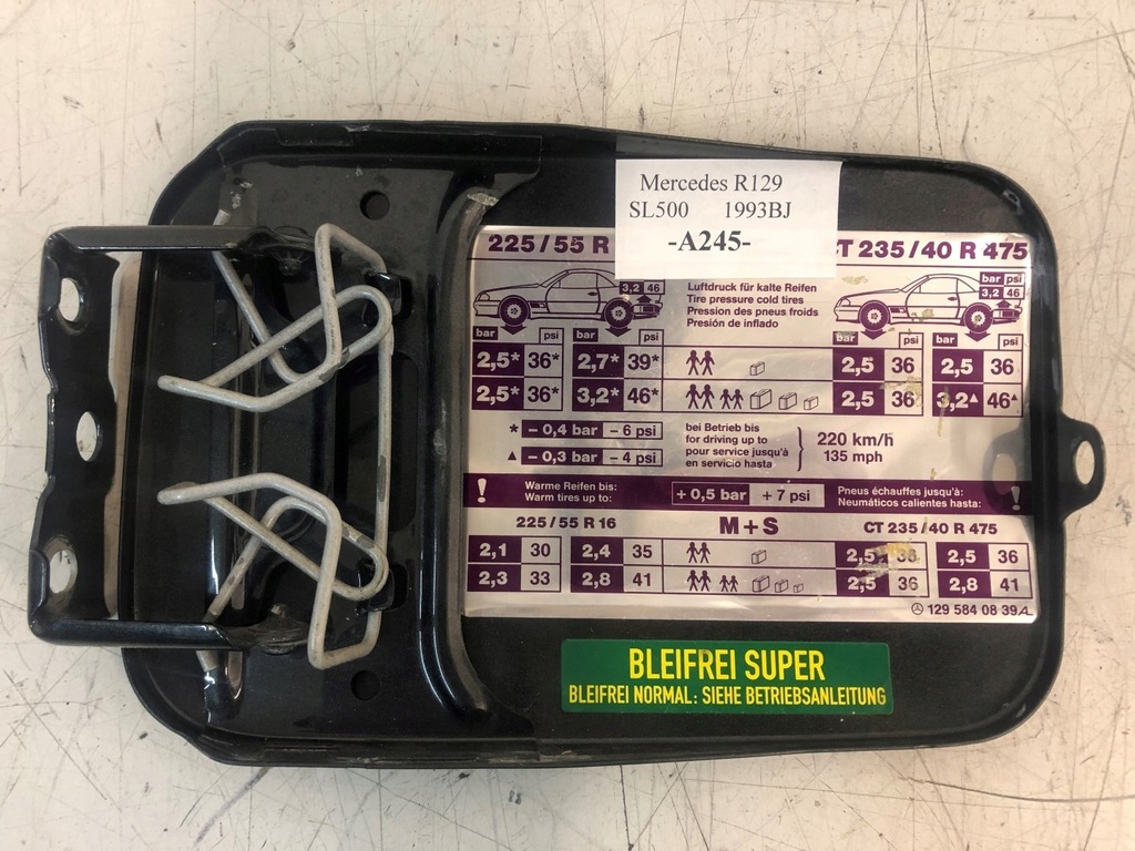 фото №7, Кришка заливної фарба 199o mercedes r129 sl 92r a245