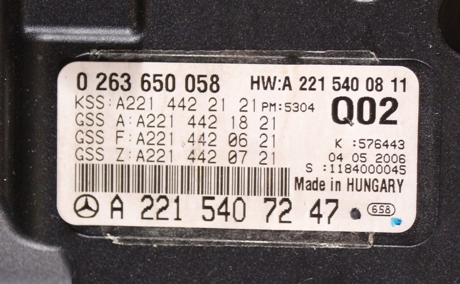 Счетчик приборная панель mercedes w221 a2215407247 0263650058 Цена