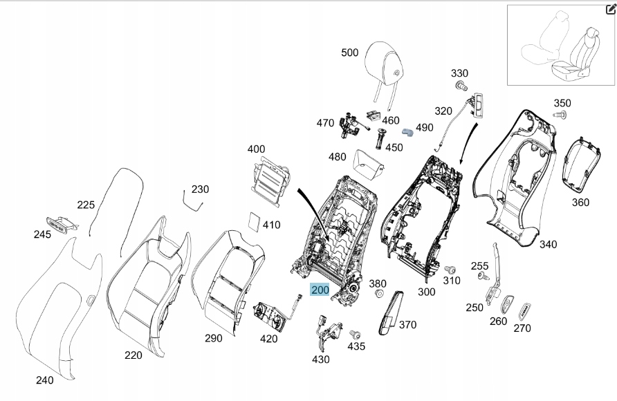 фото №4, Рама спинка mercedes c klasa coupe w205