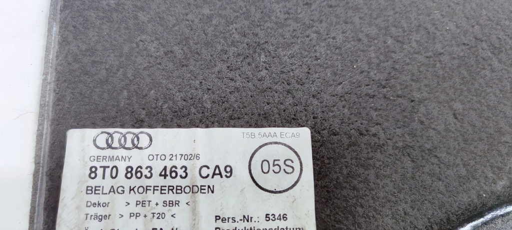 фото №5, Пол багажника audi a5 8t coupe 8t0863463 ca9
