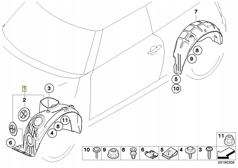 фото №2, Mini передні ліва підкрилок r55 r56 r57