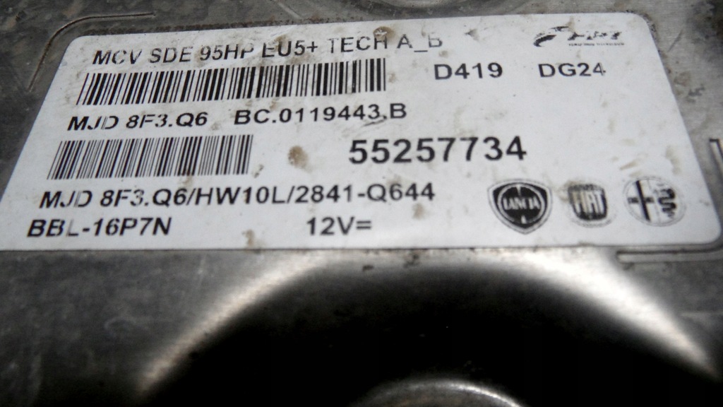 фото №5, Fiat qubo 1.3 multi-jet 13r блок управления бортовой компьютер двигателя 0281006287 55257734