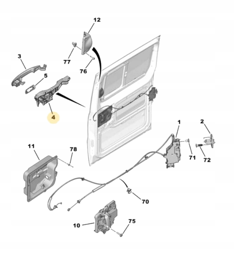 фото №4, Ручка jumpy iii правая дверь внутренняя 9109e9