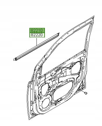 фото №1, Молдинг уплотнитель дверь левая hyundai getz 02-10 5 дверь
