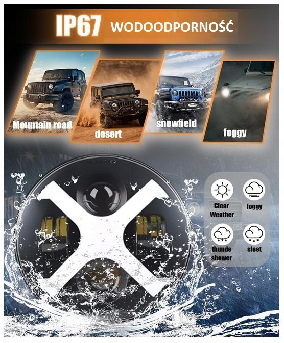 фото №3, Jeep wrangler jk lj лампи led 7'' кільця лампи x style drl гомологація