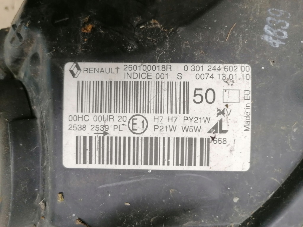 фото №12, Лампа перед правая renault megane iii cc cabrio uk