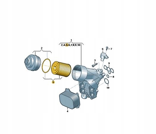Купити Новий вкладиш фільтра оливи 059198405d audi vw aso