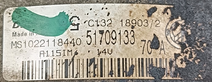 фото №2, Fiat punto ii 03 r 1.2 генератор 70a