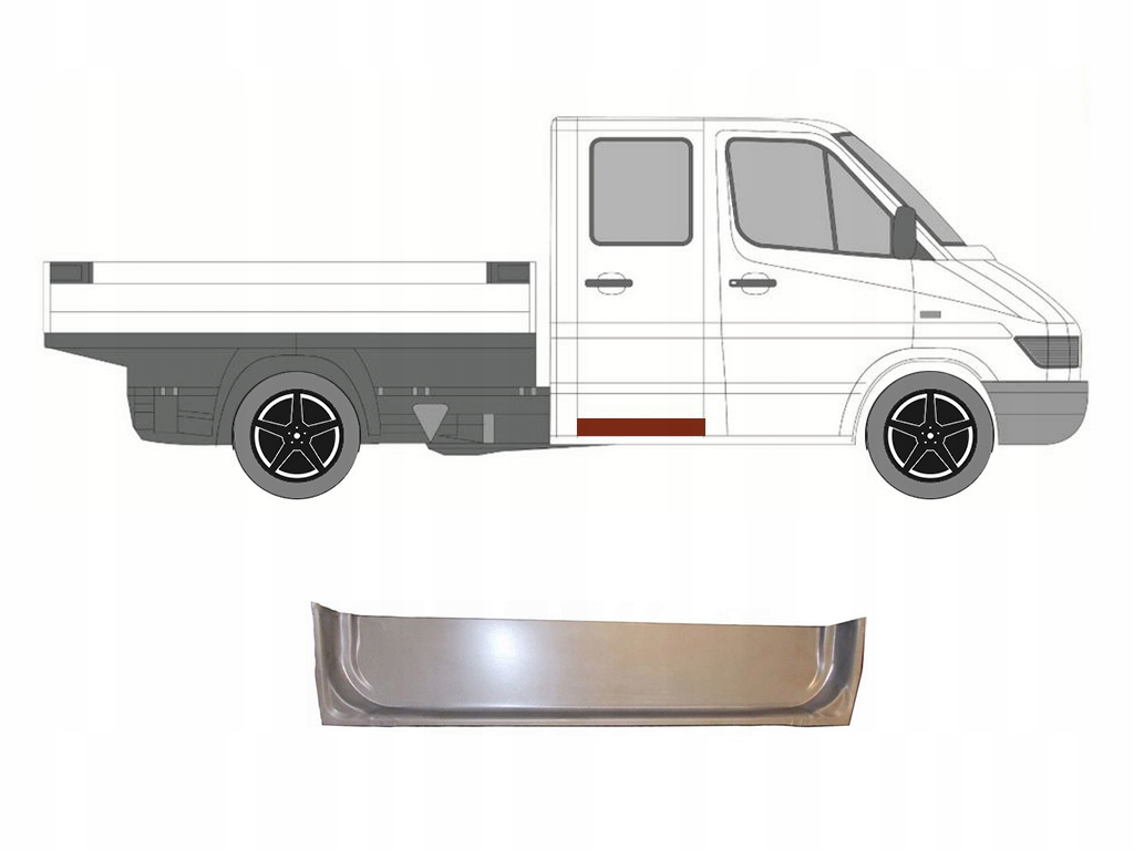 фото №1, Vw lt 1996- дверь правая задняя нижний