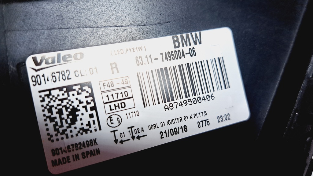 фото №10, Bmw x1 f48 лампа права led 63117495004