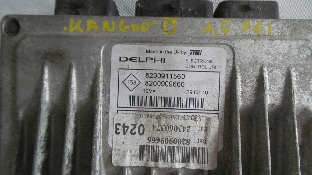 фото №1, Бортовий комп'ютер двигуна renault 8200911560 8200909666 1.5
