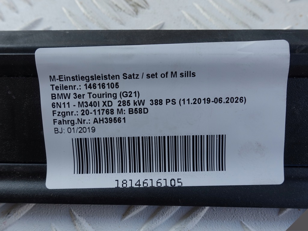 фото №12, Bmw 3 g21 g20 m340i m набор защита порог перед